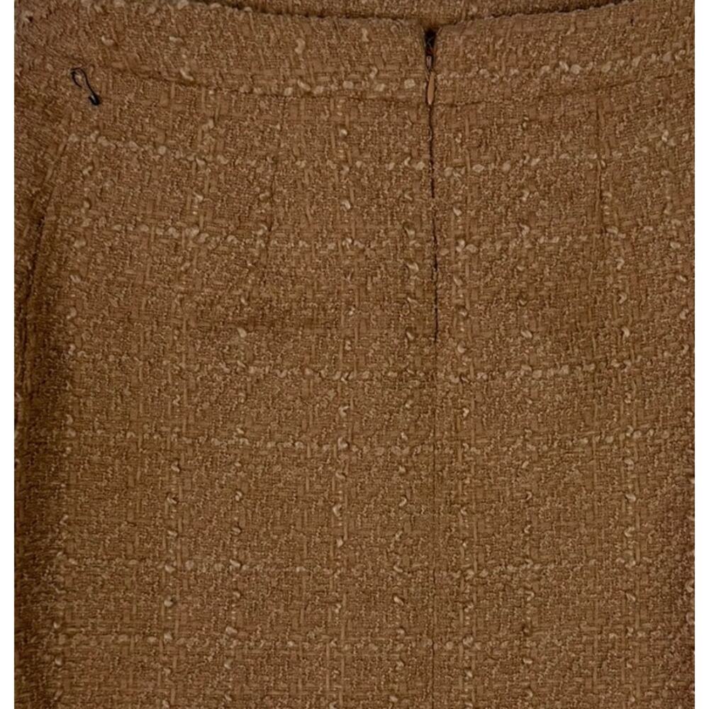 Maison d'Amelie Size 6 Brown Tweed Mini Skirt Front Patch Pockets - Picture 7 of 9